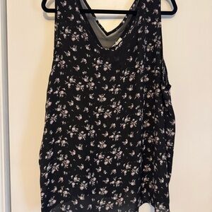 Maurices Black Floral Tank Top